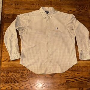 Polo by Ralph Lauren Blue and Off White Gingham Button-Down Shirt